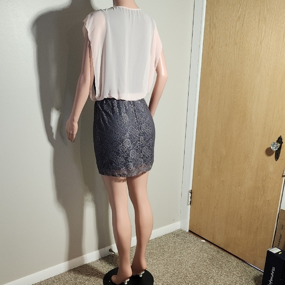 Speechless Blush and Gray Mini Dress - Picture 8 of 8